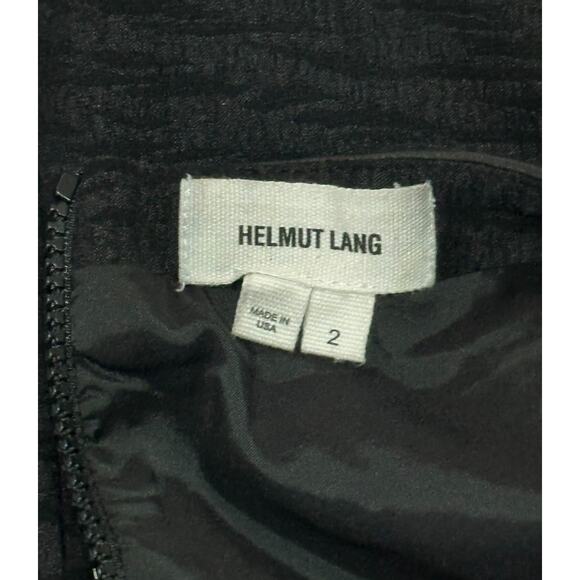 HELMUT LANG 100%Lamb Leather Asymmetric Mini Black Skirt Textured Cocktail Work - Picture 7 of 10